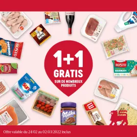 1+1 gratuit sur de nombreux produits 🤑